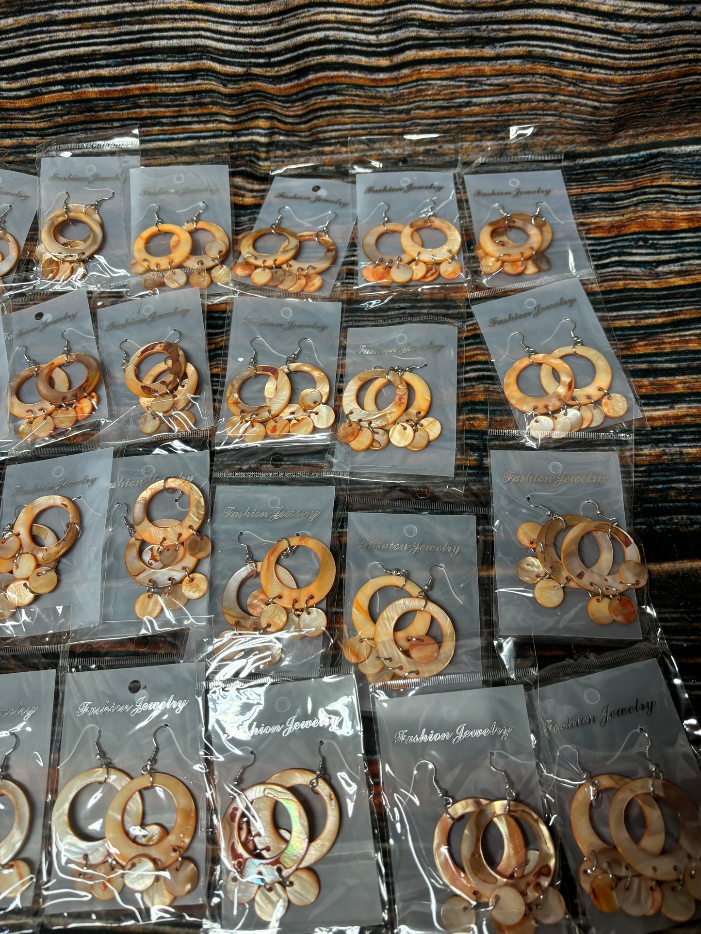 50 Orange abalone earrings