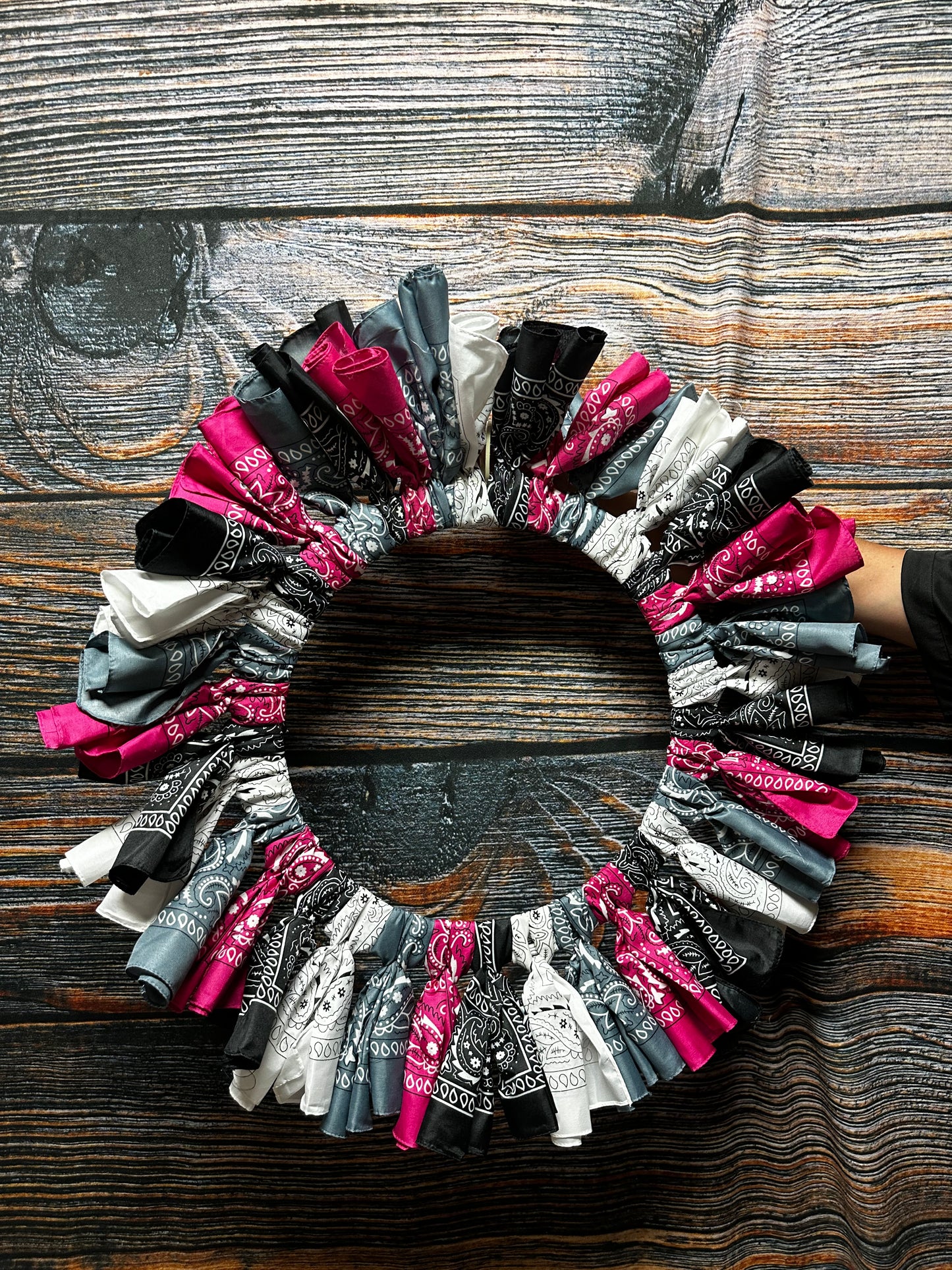 Punk Gothic Bandanna Wreath Unique 30 inch Wall hanging