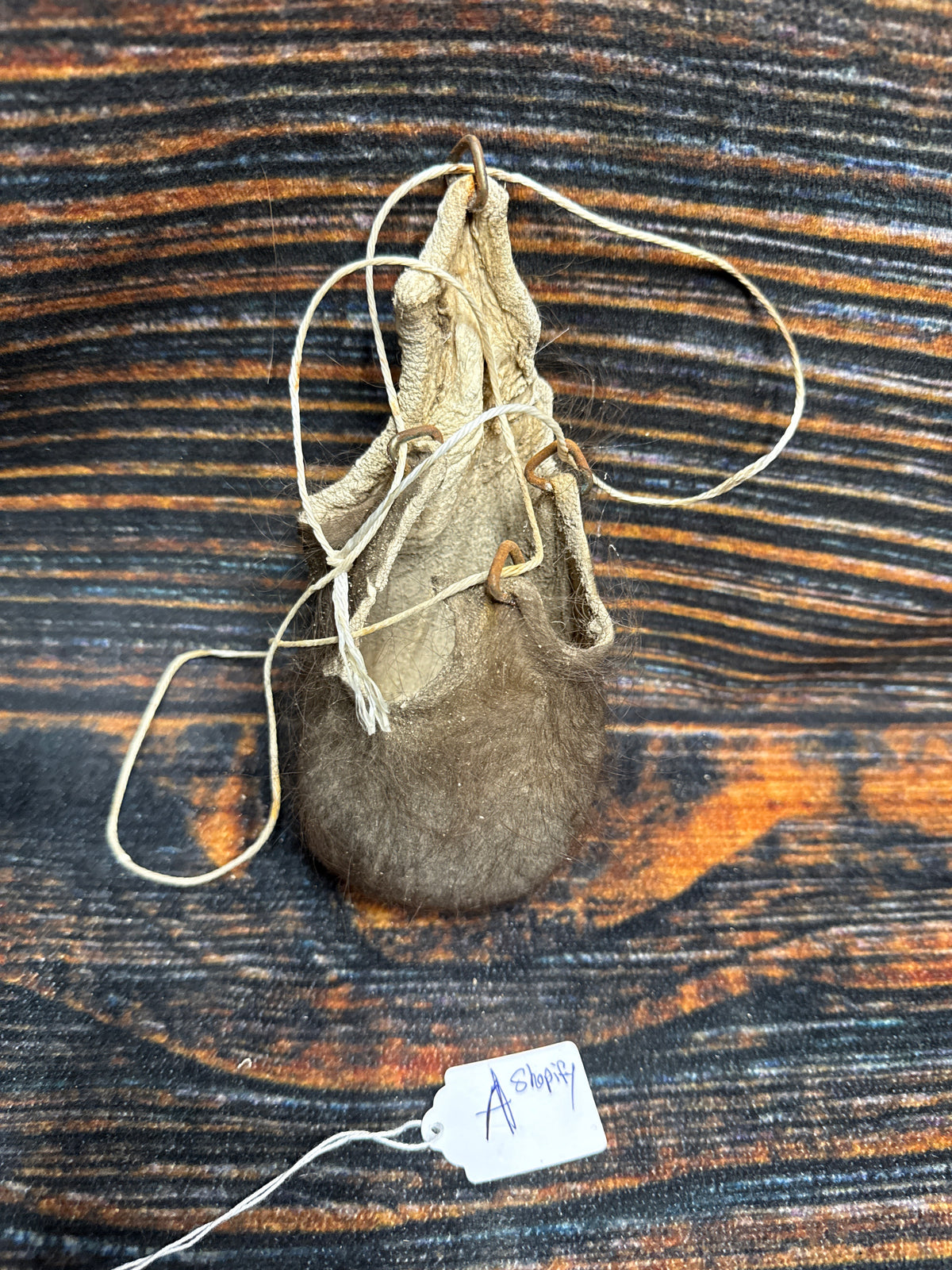 Buffalo scrotum real Bison Ball bag oddity nutsack gag gift winter bag art Odd man cave cabin decor conversation piece hide nut sack rare