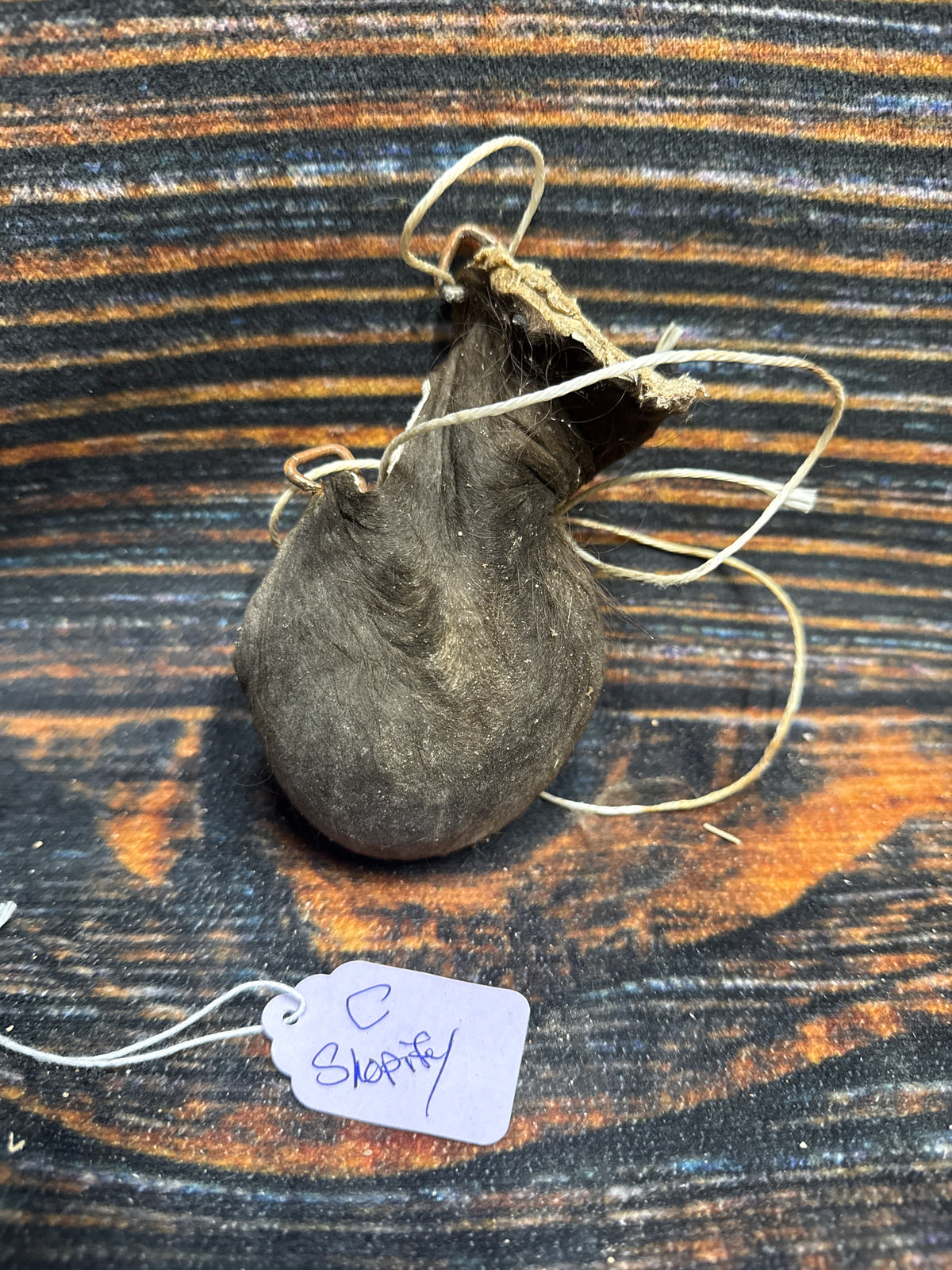 Buffalo scrotum real Bison Ball bag oddity nutsack gag gift winter bag art Odd man cave cabin decor conversation piece hide nut sack rare (Copy 2)