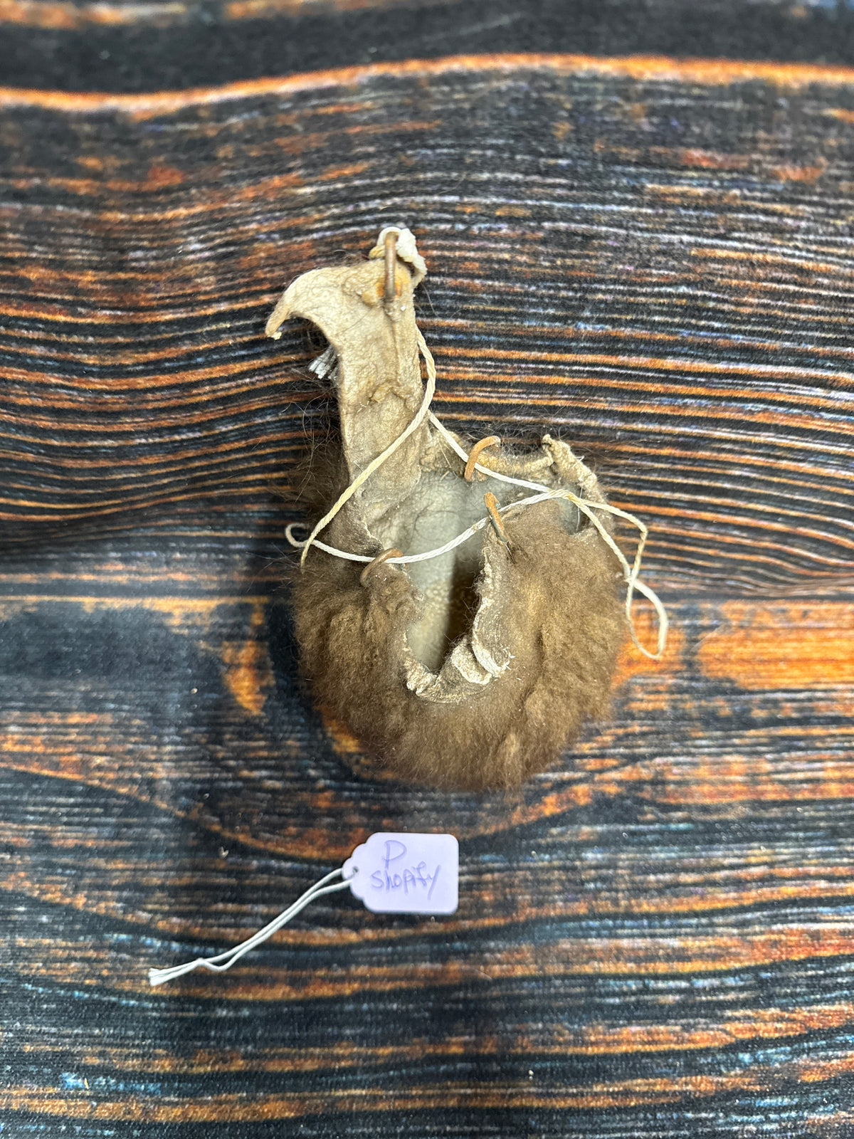 Buffalo scrotum real Bison Ball bag oddity nutsack gag gift winter bag art Odd man cave cabin decor conversation piece hide nut sack rare (Copy 3)